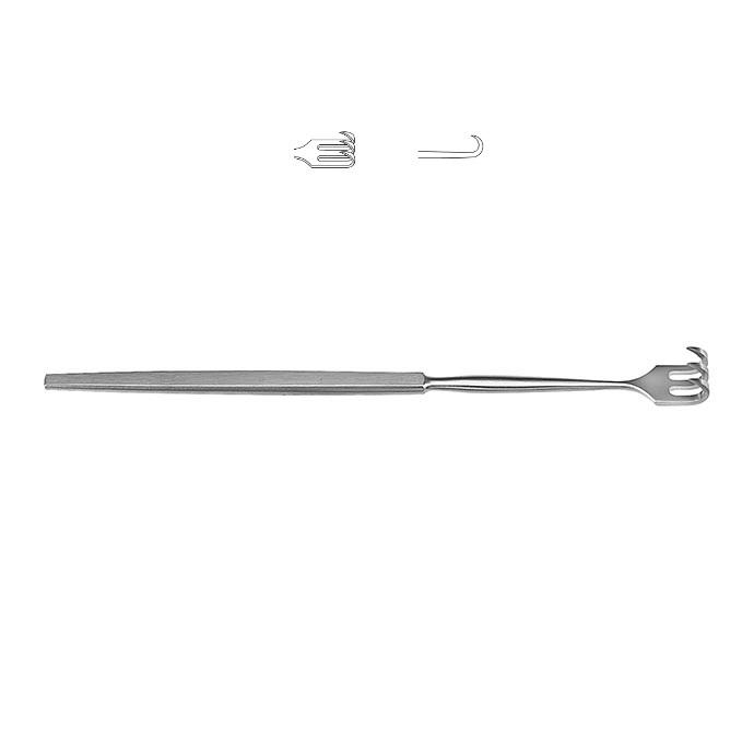 Гачок; 3 зубчики; гострий; вузький згин; 16,5см Tontarra Medizintechnik GmbH